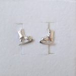 Silver Skate Stud Earrings