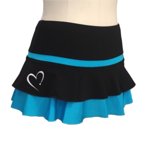 Thuono Black And Turquoise Layered Skirt