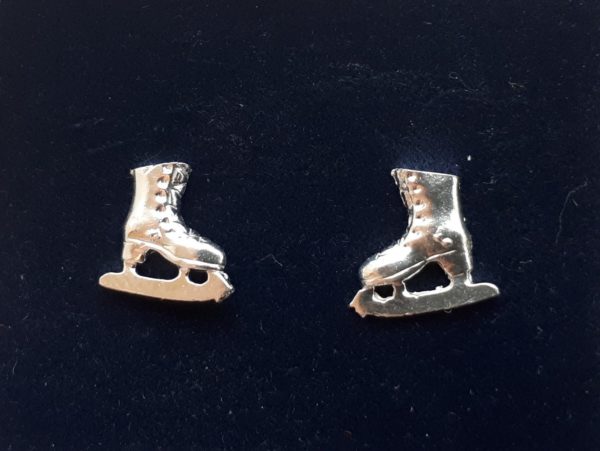 Silver Skate Stud Earrings