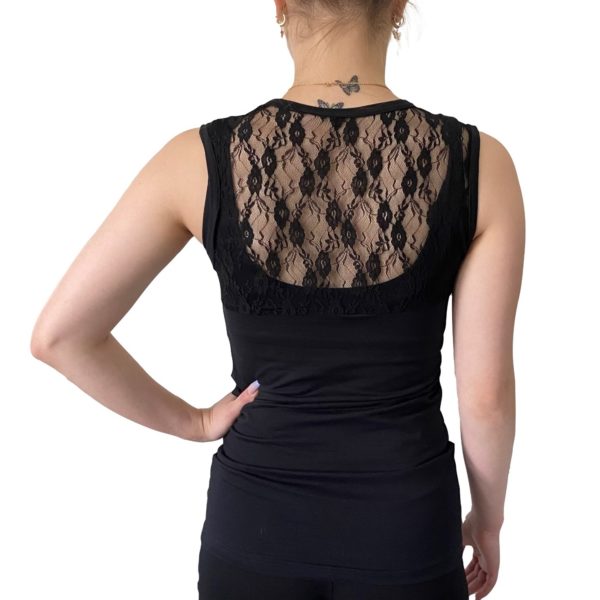 Golden skate black top with a beautiful lace back