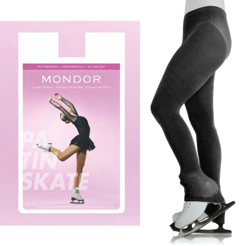Mondor 3327 black tights that come under the heel - Golden Skate