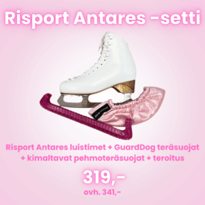 Risport- Antares, kimaltavat pehmoteräsuojat, Guardog teräsuojat ja teroitus sisältyvät hintaan