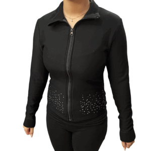 Mondor Polartec Takki, Musta strassikoristelulla, koot 10-12 j1 12-14