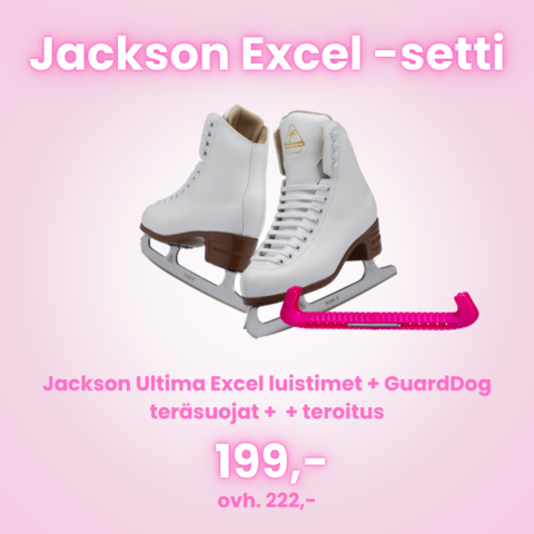 Jackson Ultima Excel - Aloittelijan Taitoluistimet, teroitus ja Guardog teräsuojat sisältyvät hintaan