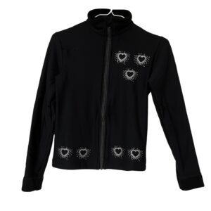 Mondor Polartec Takki, Musta sydänstrassikoristelu, koot 12-14