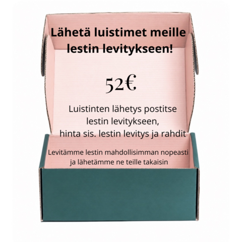 Kengän lähetys lestin levitykseen, sisältää: lestin levitys+ rahdit!