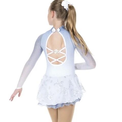 Lace Glistening Snow figure skating Dress, Size 12 -14